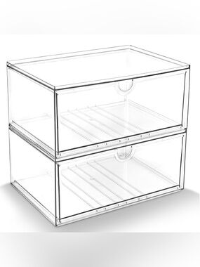 2-Drawer Stackable Acrylic Organizer